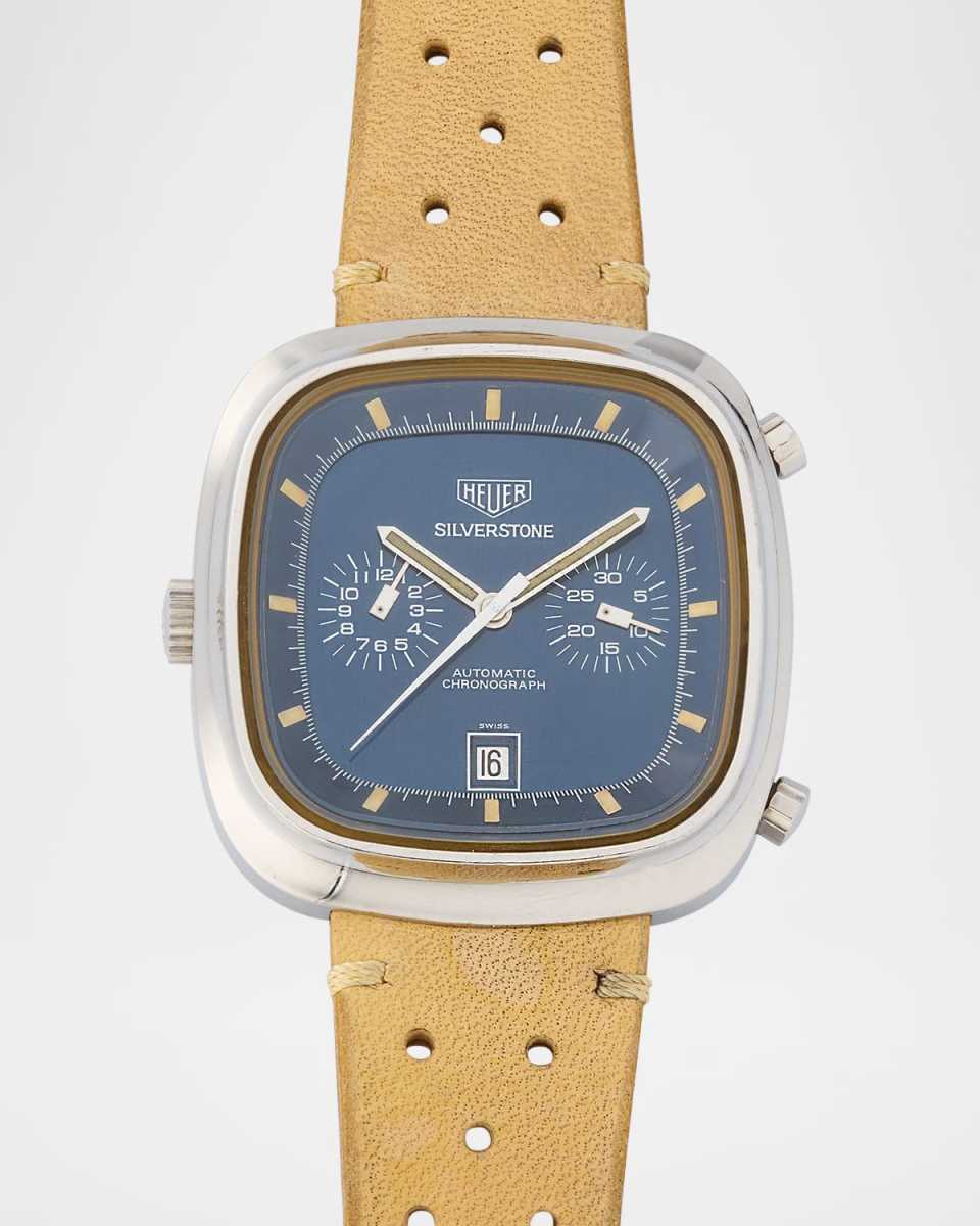 Heuer Stainless Steel Silverstone 42mm Vintage 1970s Watch
